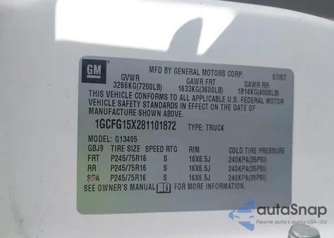 2008 Chevrolet Express Work Van from USA, damaged, VIN 1GCFG15X281101872